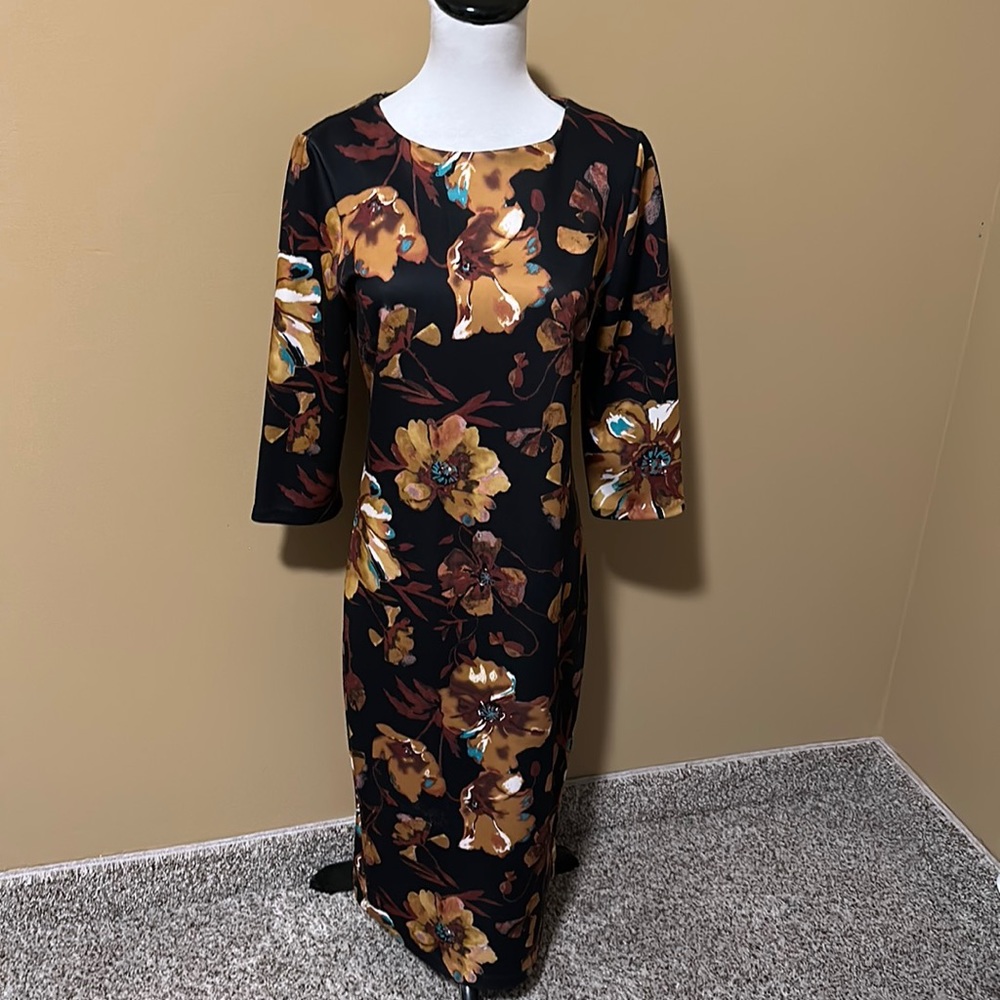 💕 ECI Floral 3/4 Sleeve Maxi Dress